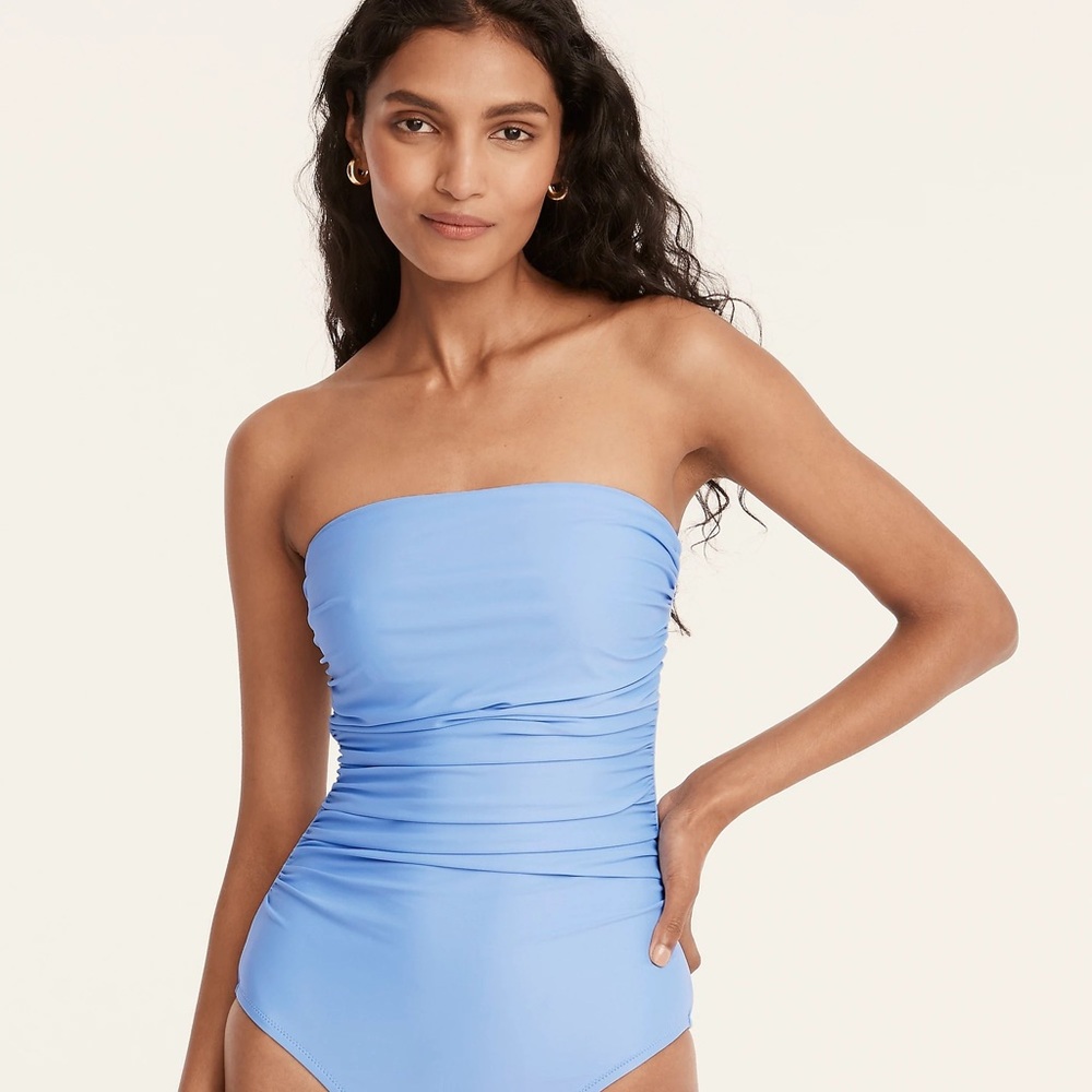 J. Crew Ruched Bandeau One-Piece
